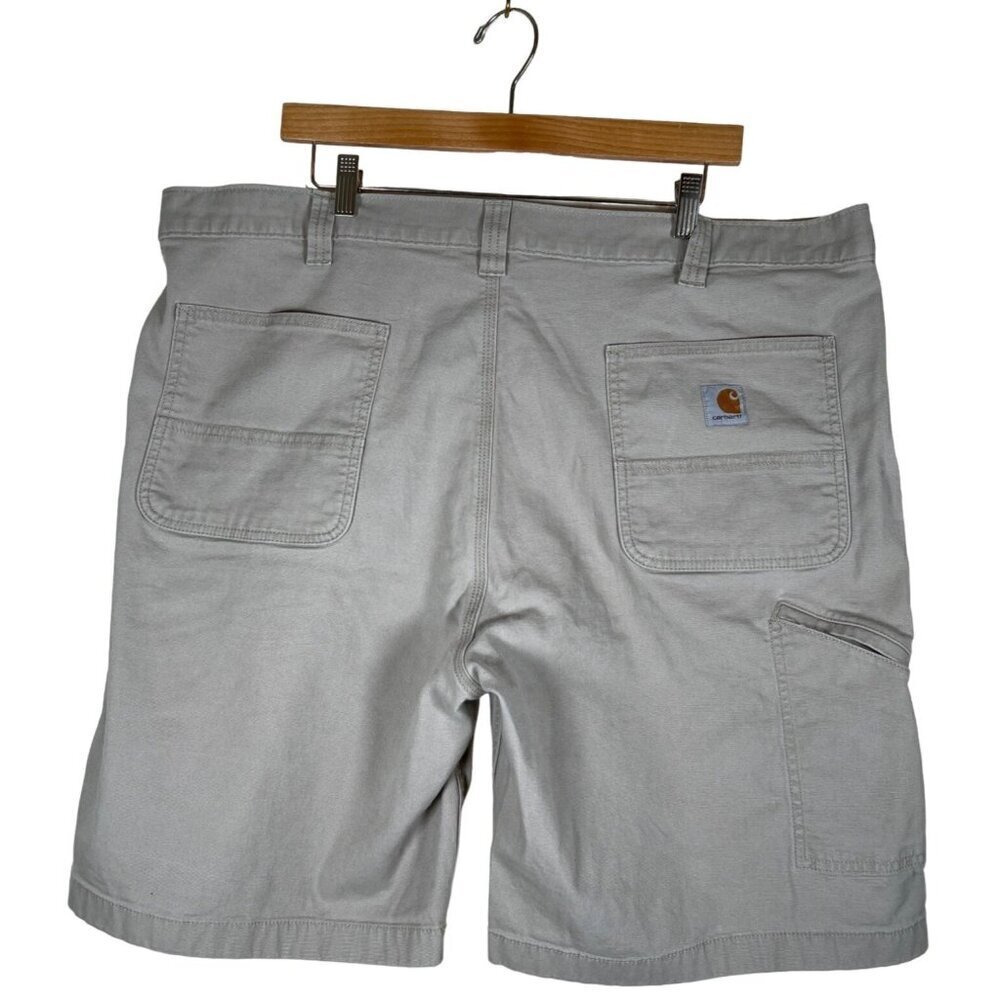 Carhartt Mens Size 42 Waist Tan Canvas Short Relaxed Fit Utility Workwear Rugged